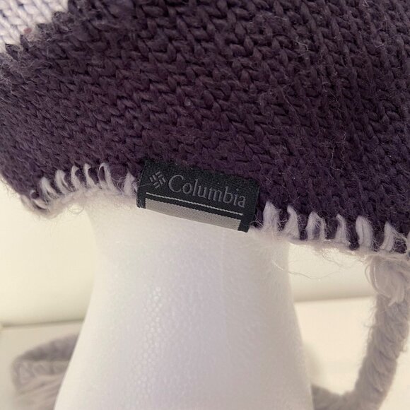 Bundle 2 Columbia  Burgundy & Orange Knit Fleece Lined Earflap and navy blue and - Picture 11 of 15